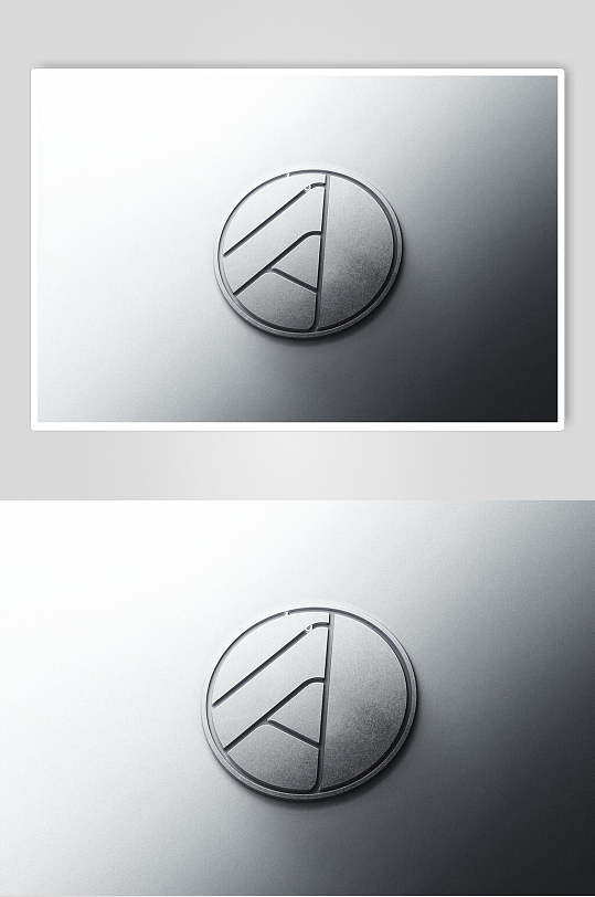 金属质感立体logo样机英文金属质感立体logo样机简约黄色牛皮纸logo