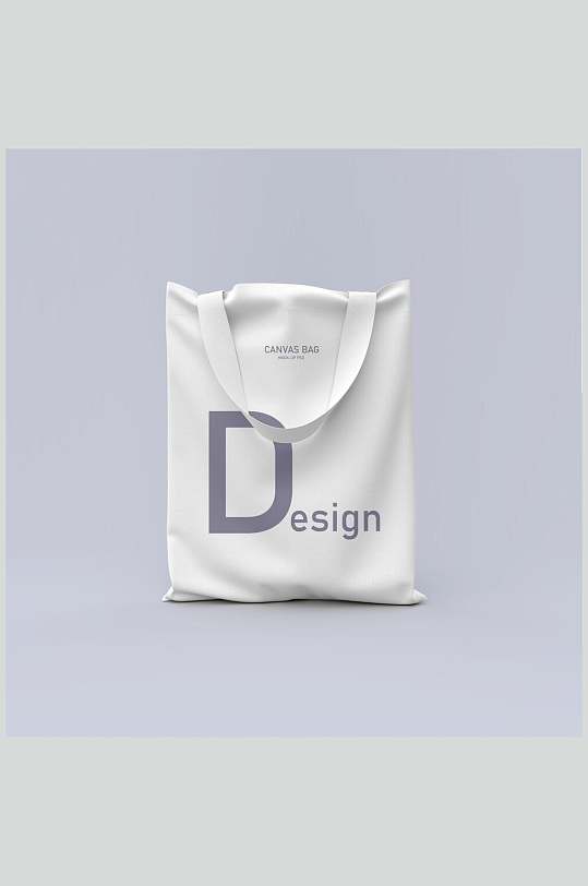 英文字母褶皱灰手提帆布袋样机-众图网