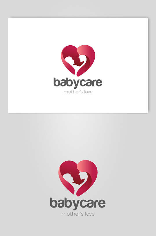 爱心红色英文logo设计矢量素材