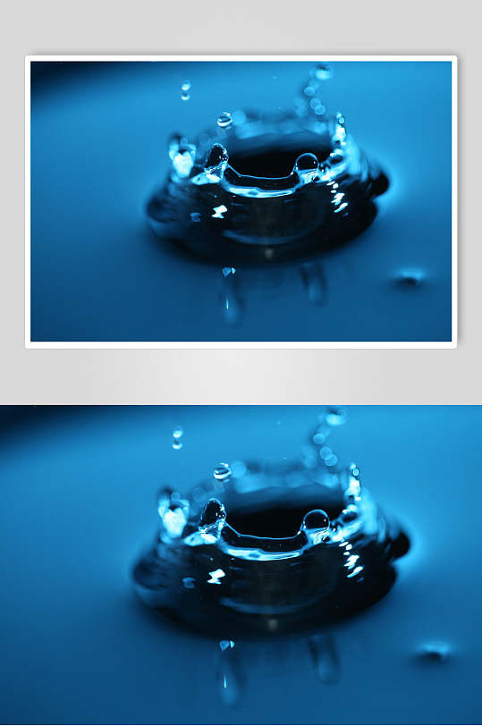 蓝色水滴水面背景图片