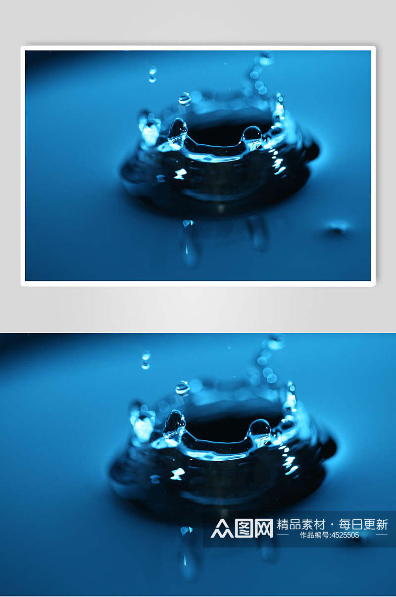 蓝色水滴水面背景图片素材