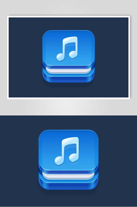 音乐蓝色手绘清新app写实图标素材