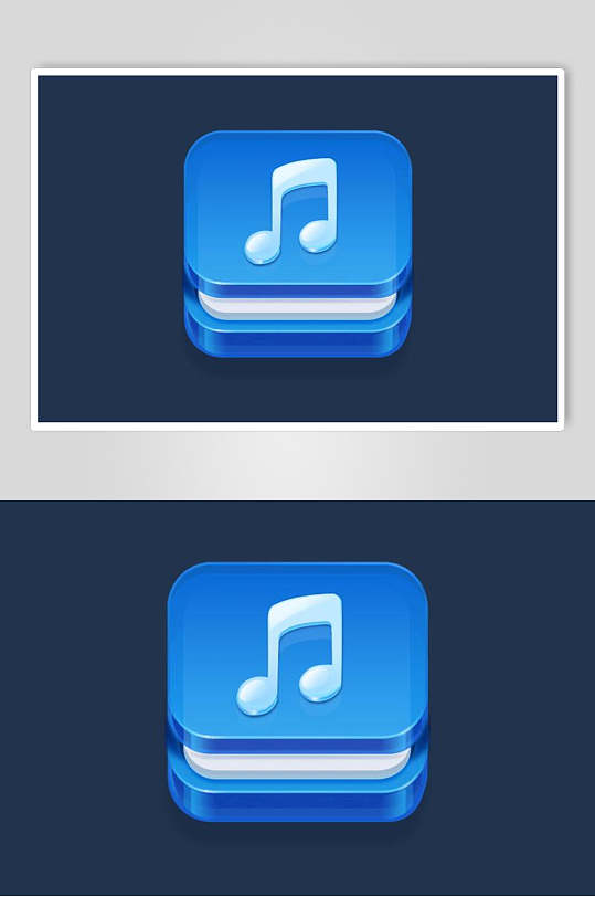 音乐蓝色手绘清新APP写实图标素材