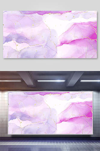 紫色唯美手绘清新水彩水墨矢量背景