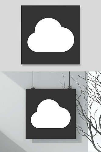 云朵黑板创意简约天气图标矢量素材