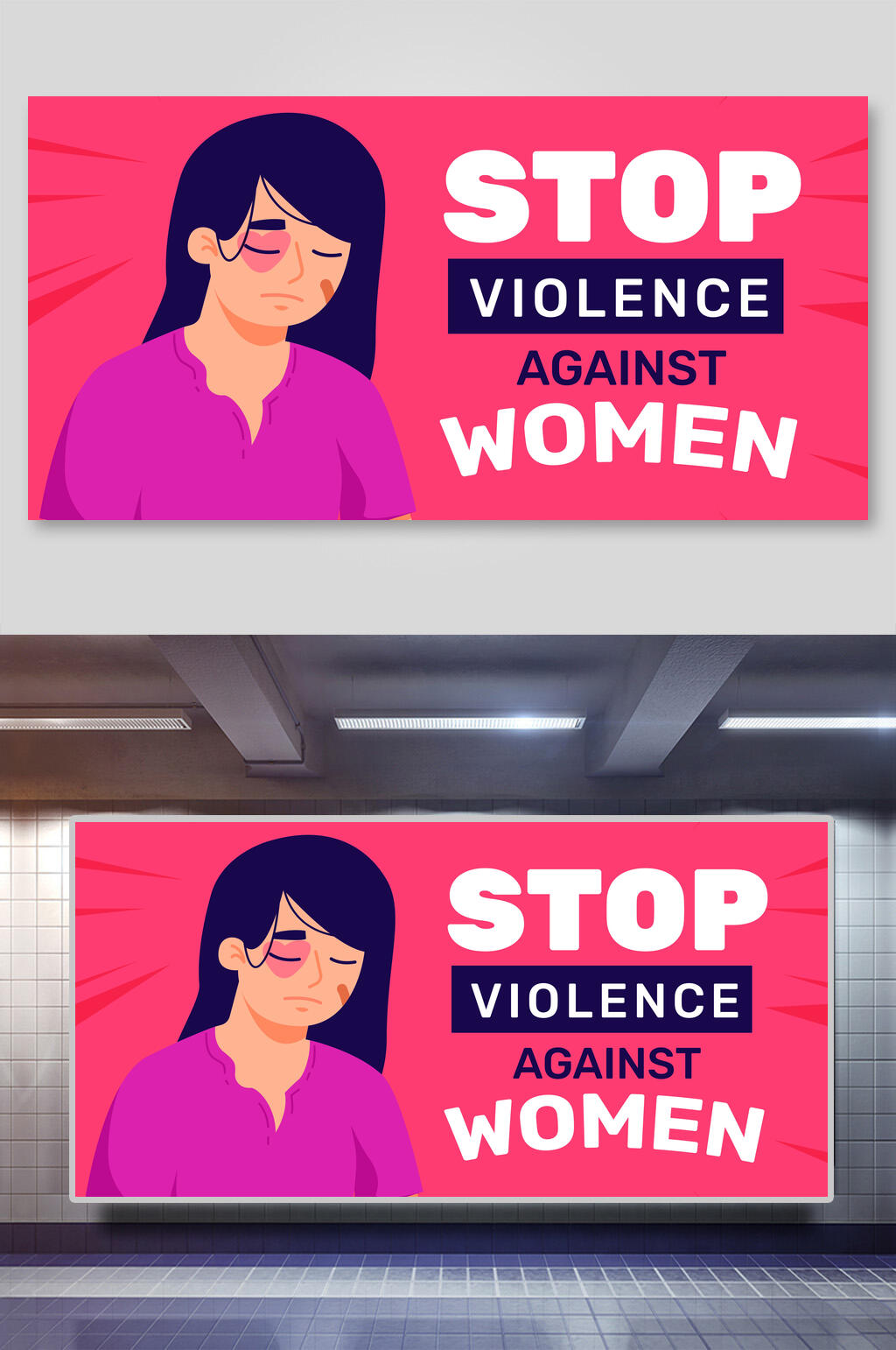 粉色英文手绘女性艾滋病矢量插画素材