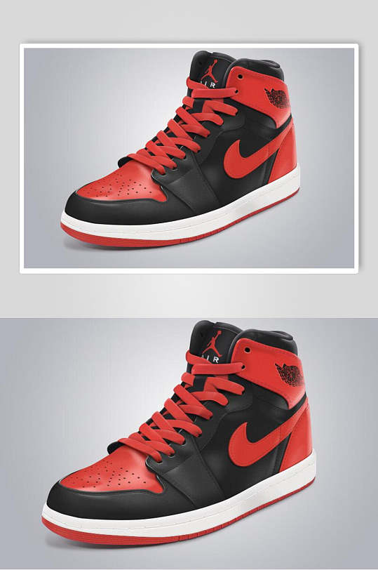 鞋子黑红侧面简约app写实图标素材