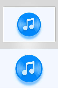 蓝色音乐符号APP写实图标素材