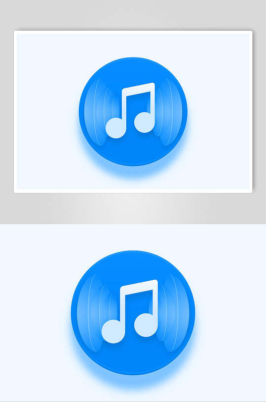 蓝色音乐符号APP写实图标素材