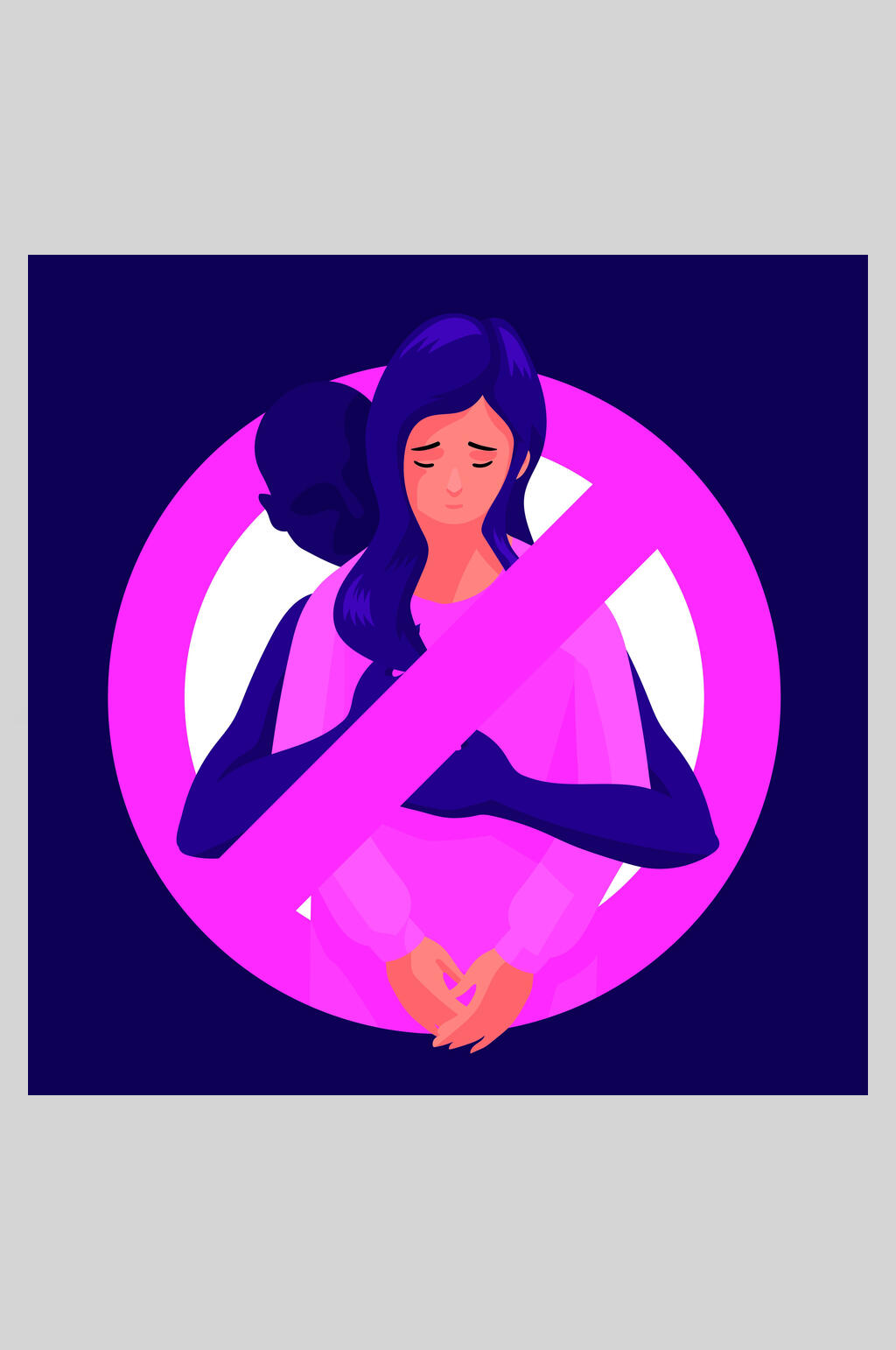 卡通女性艾滋病矢量插画素材
