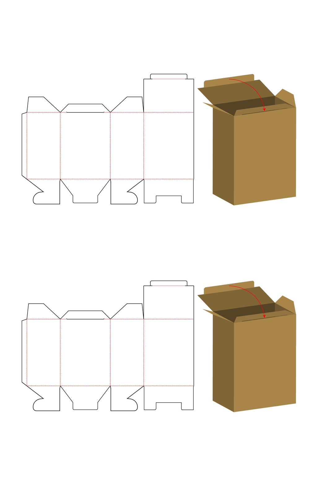 简单包装盒展开图图片