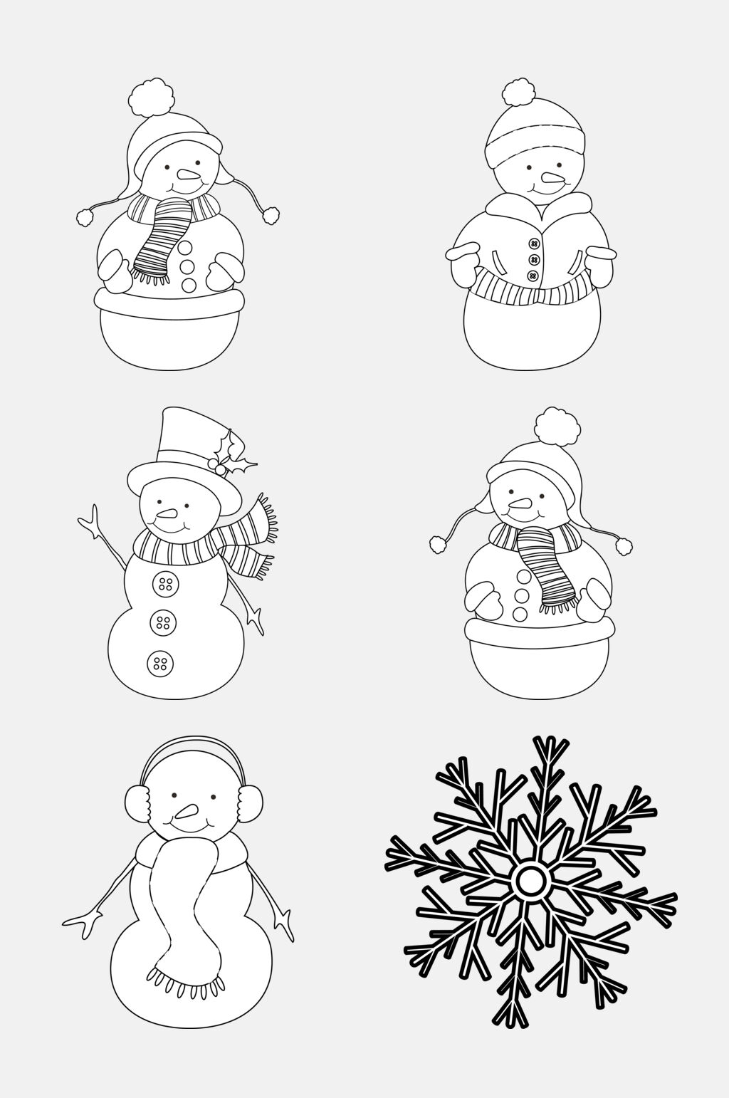 雪人手绘卡通简笔画免抠素材素材