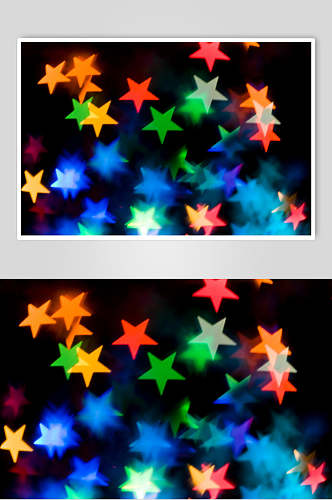 彩色五角星光斑光圈图片