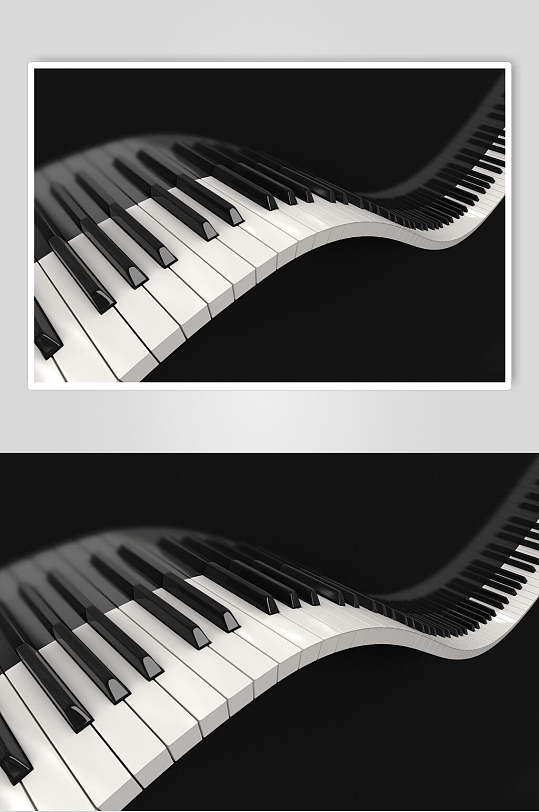 黑白色的钢琴图片