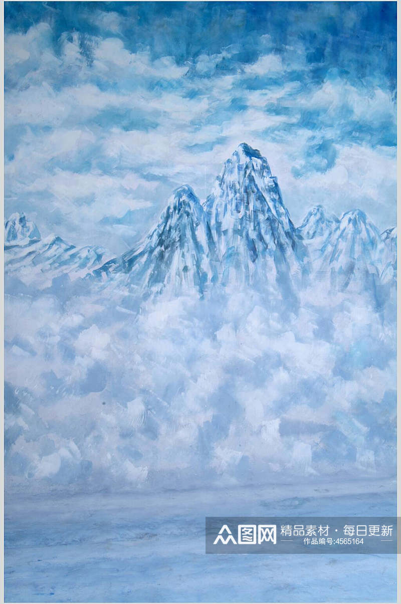 雪山蓝天创意背景图片素材