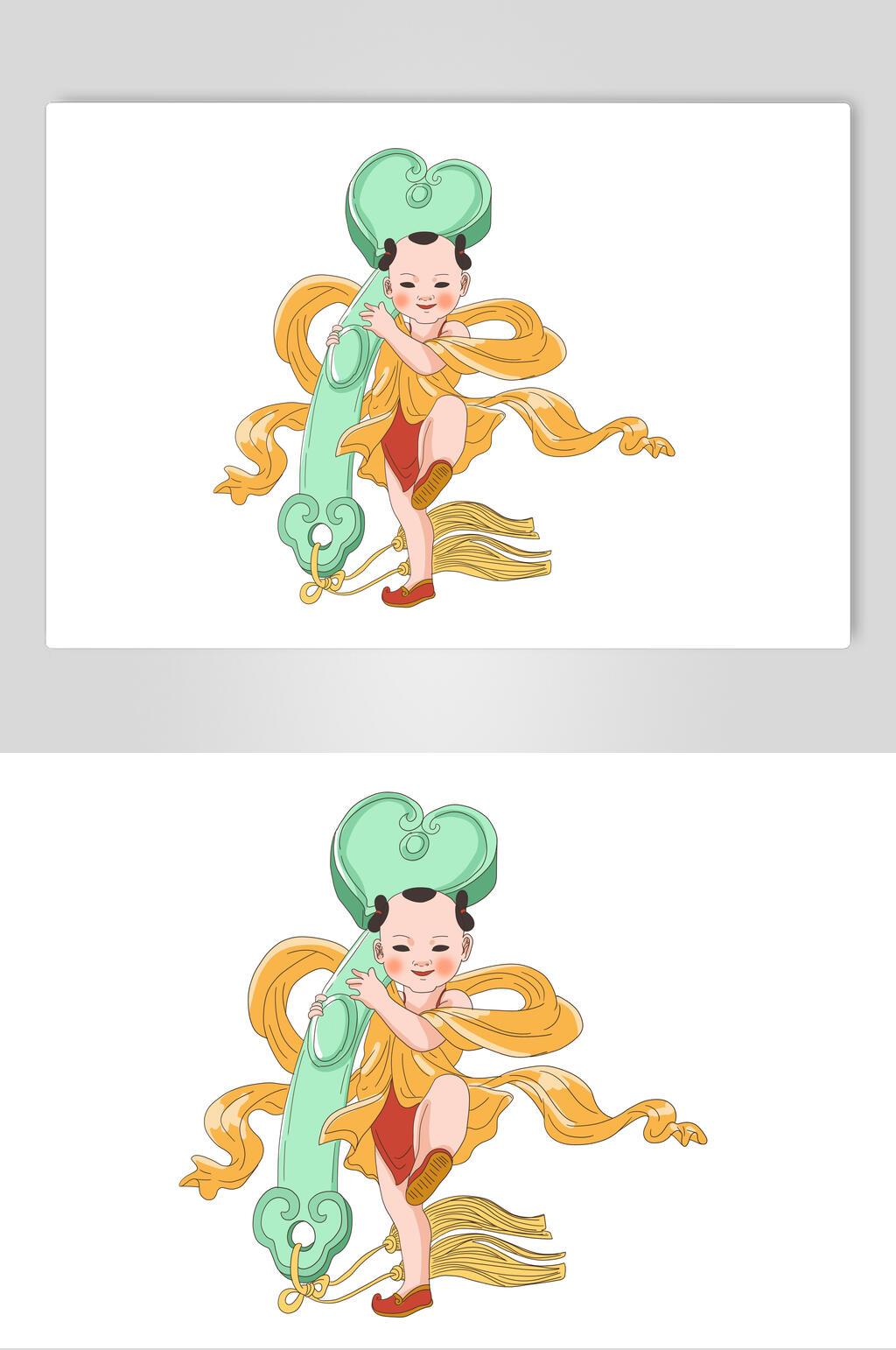 卡通手绘福娃素材素材