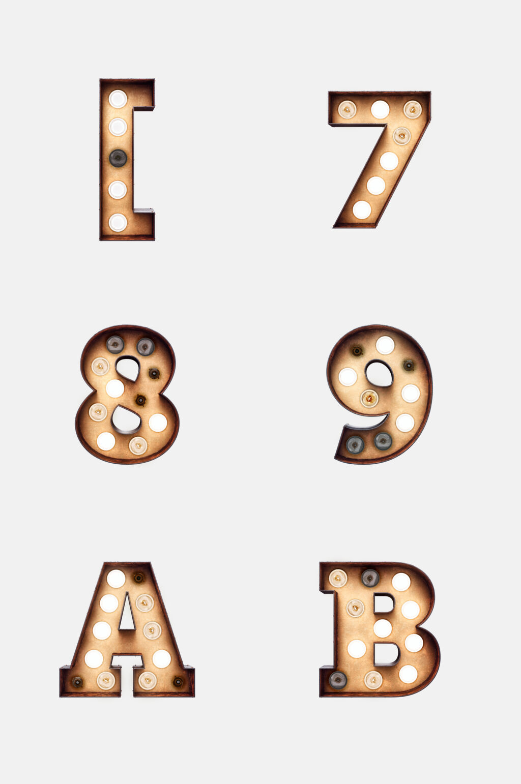 简约创意跑马灯数字字母免抠素材素材