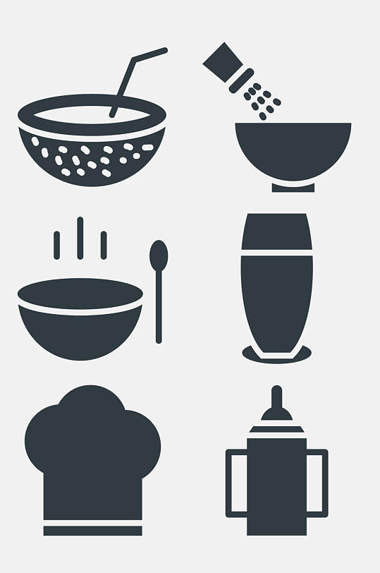 厨师帽食物餐饮图标免抠素材