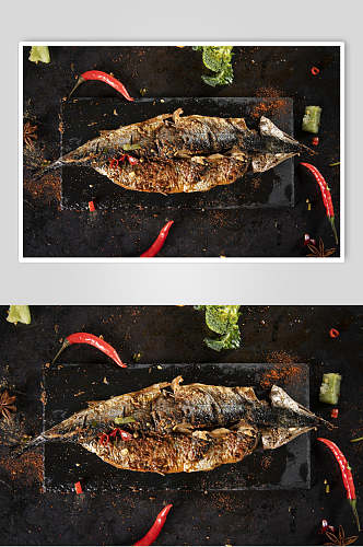 美味蔬菜辣椒金枪鱼烧烤图片