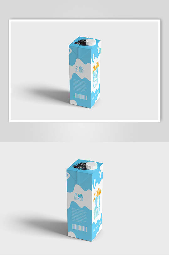 蓝色的盒子饮料包装样机