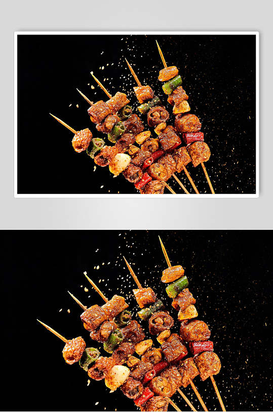创意美味烧烤料辣椒圈烤串图片
