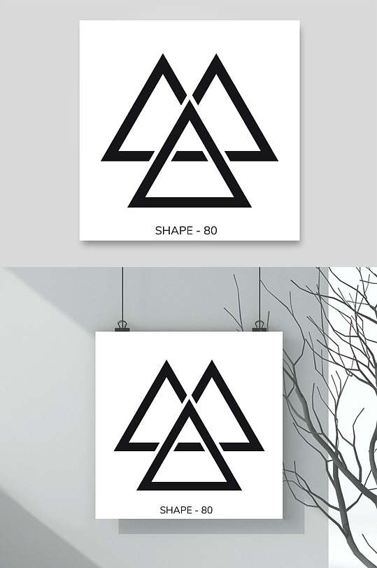 创意极简三角形矢量几何图形素材