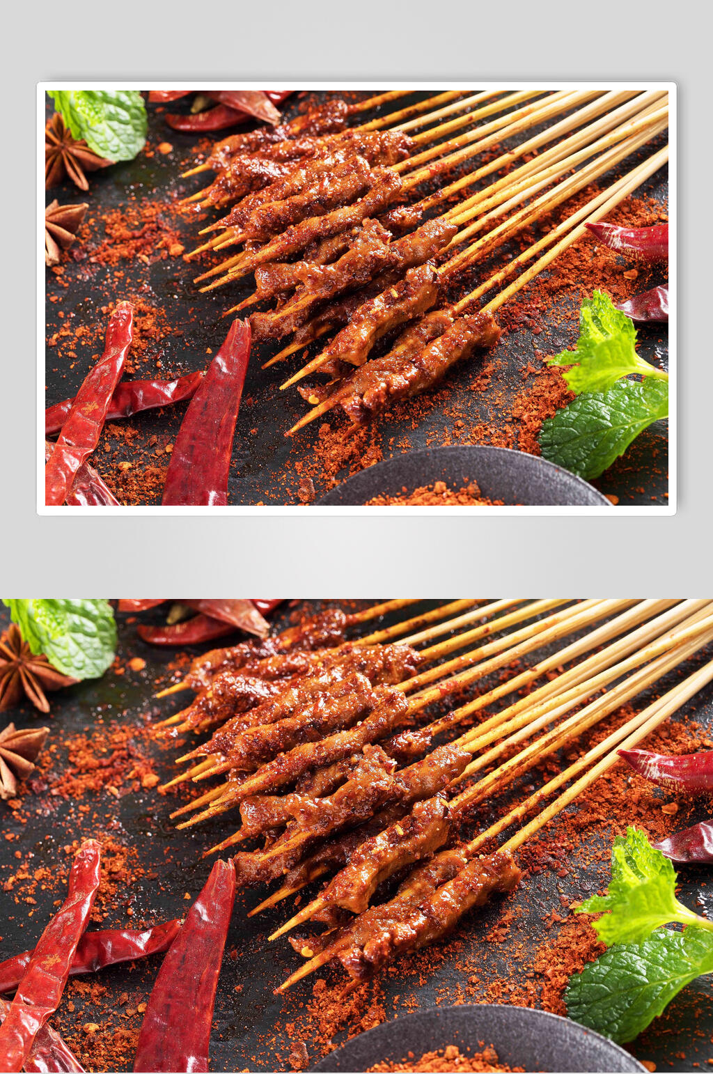 香辣美味牛肉串串烧烤图片素材
