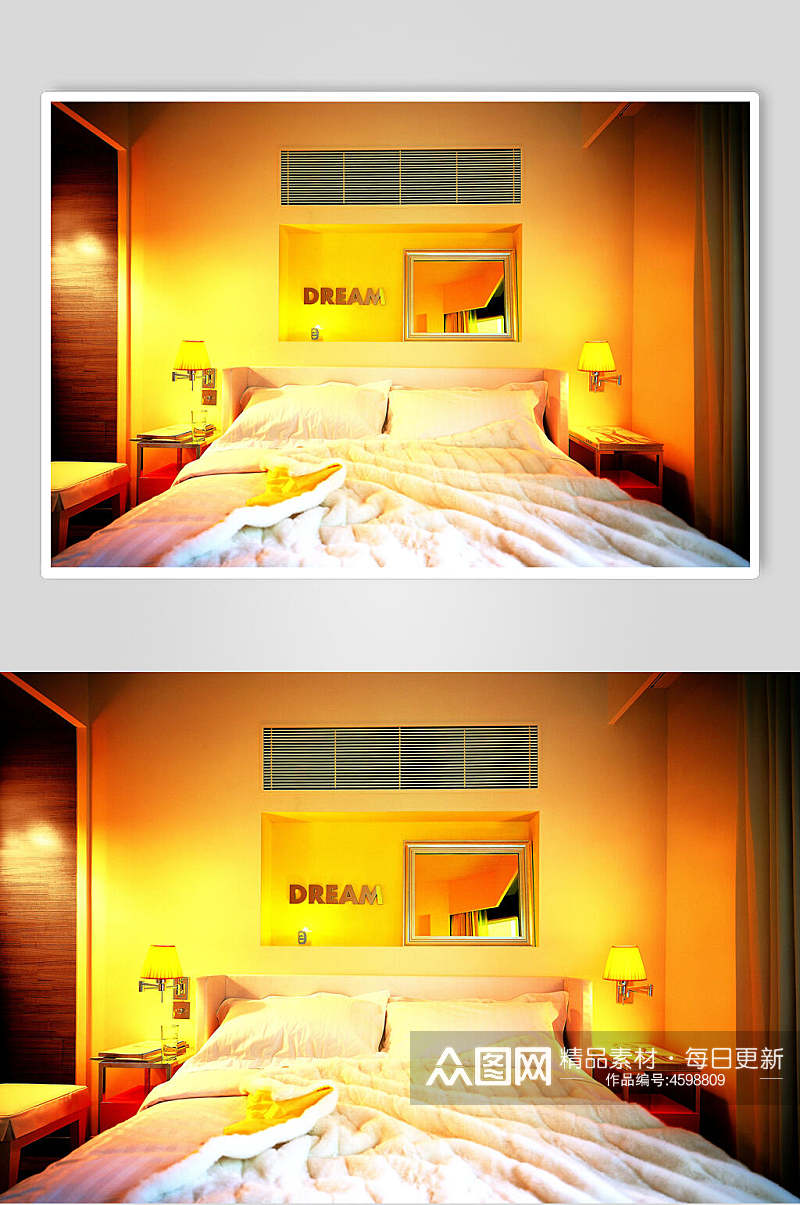 渐变卧室室内建筑设计图片素材