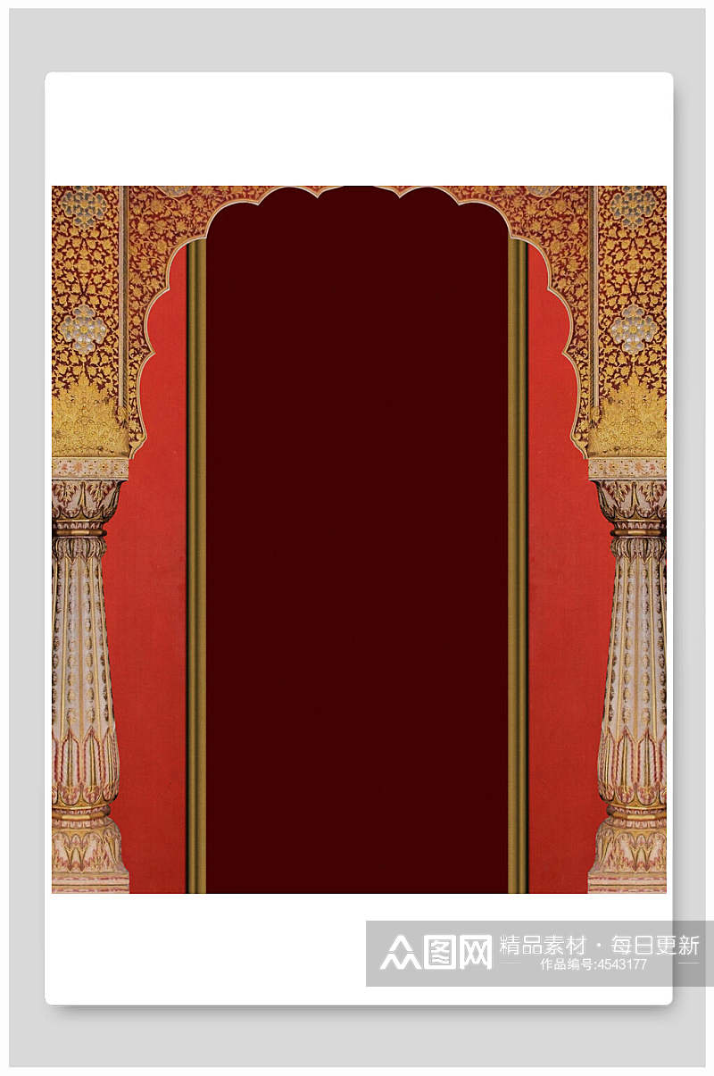 红色传统中式婚宴海报背景素材