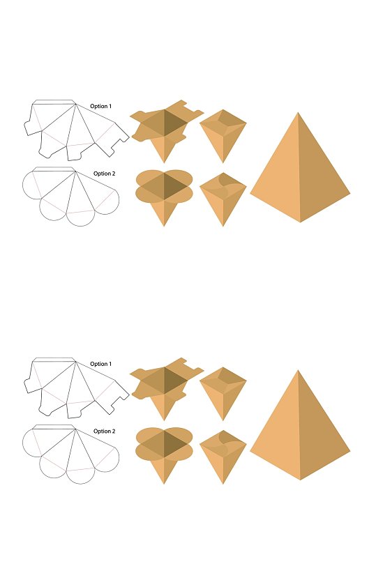 个性极简甜品纸箱刀模包装盒展开图