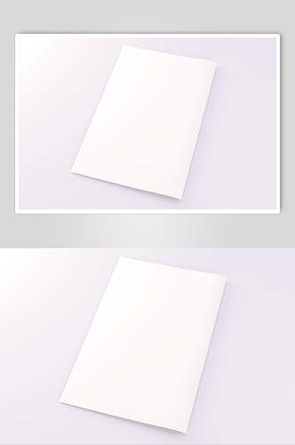 白色背景白色贴图折页样机
