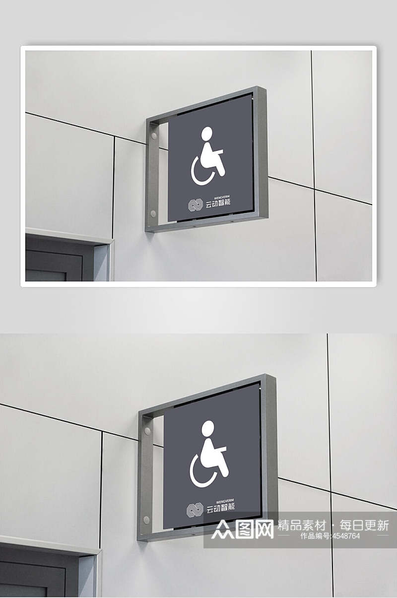 障碍人员厕所商场导视样机素材