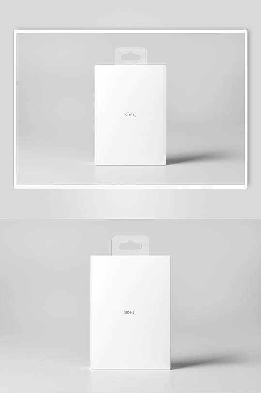 白色挂式数码产品盒样机