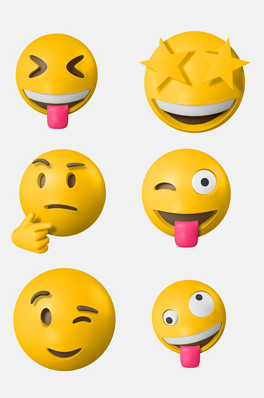 圆形趣味表情图标免抠素材