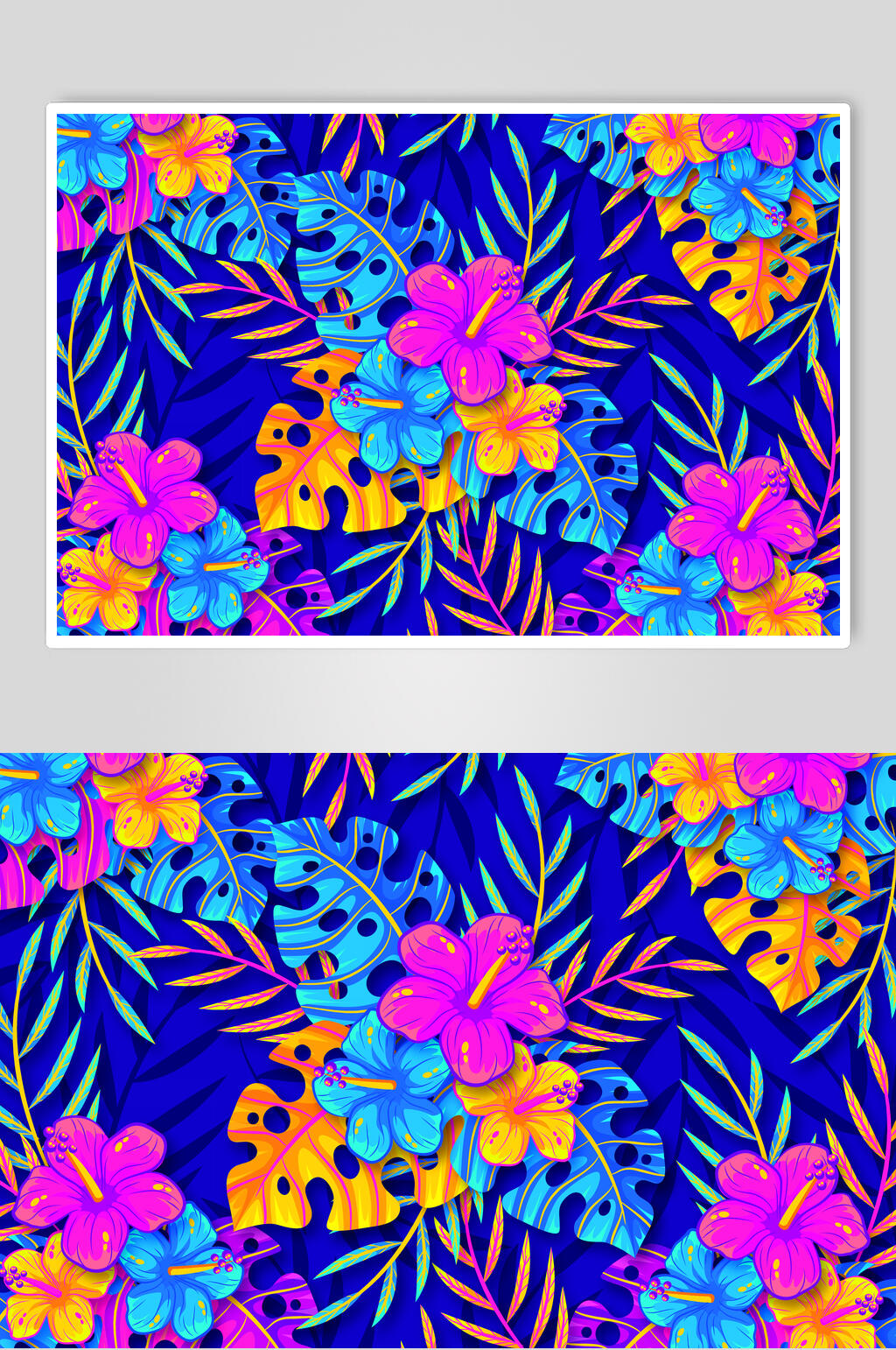 简洁矢量夏日植物插画素材素材
