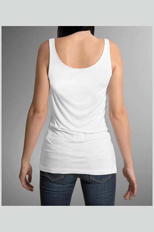 背心背面女t恤样机