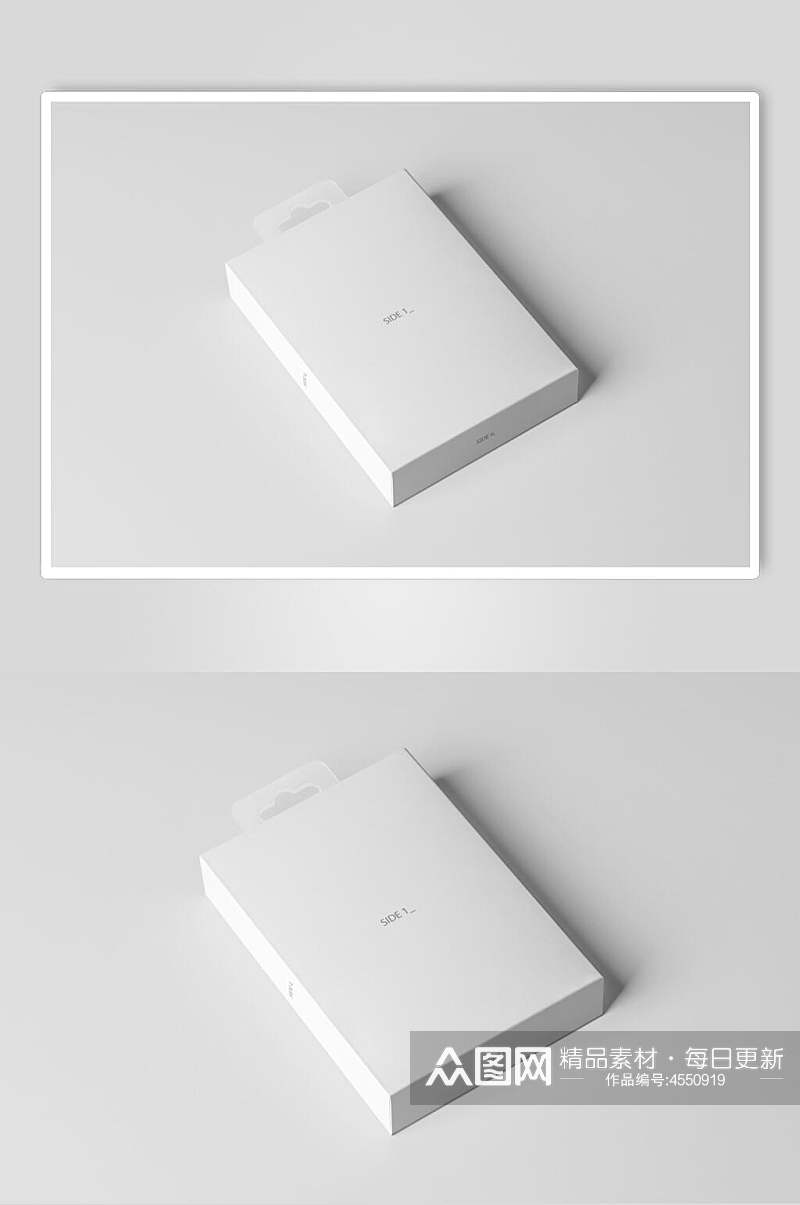白色简约挂式数码产品盒样机素材