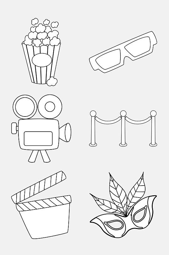 爆米花手绘卡通简笔画免抠素材