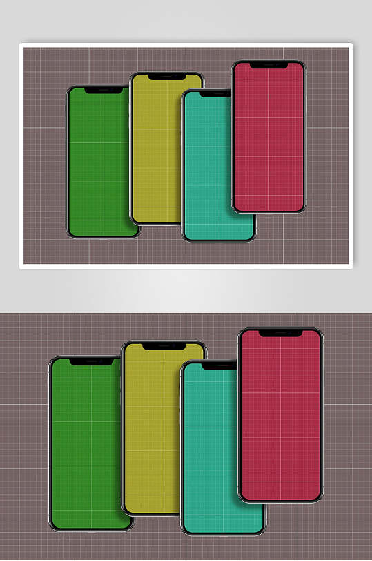彩色iPhoneX手机样机-众图网