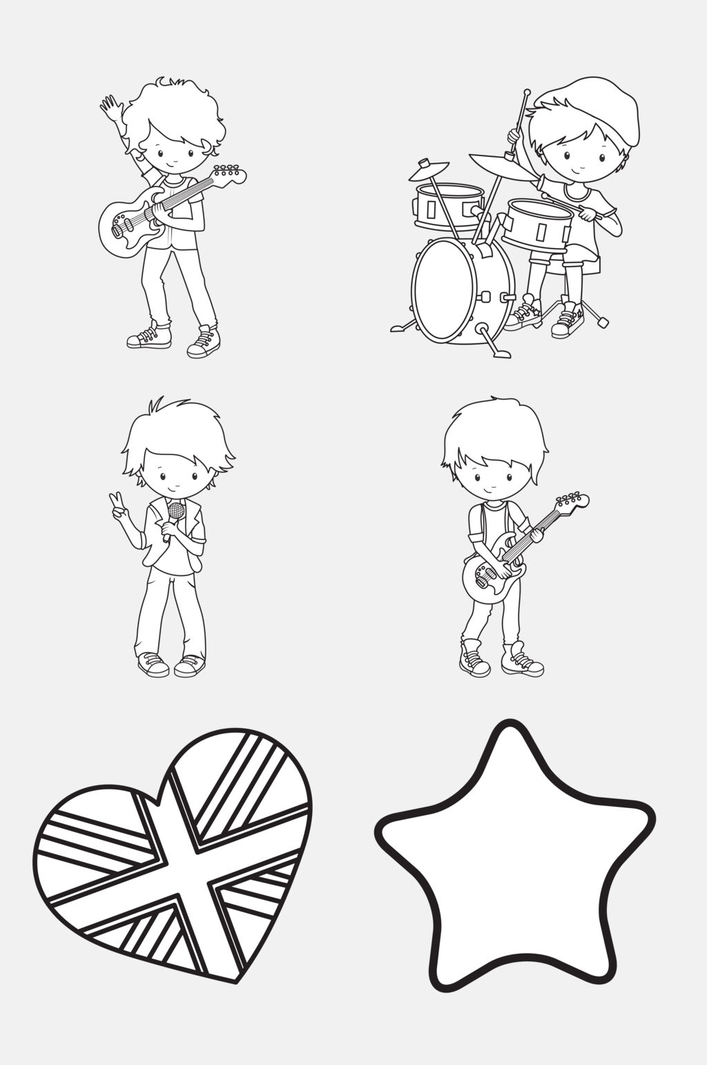 爱心黑白简笔画免抠素材素材
