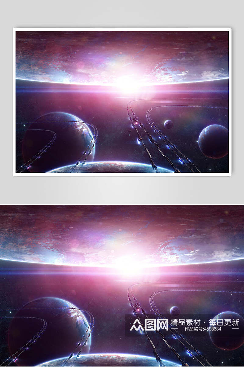 紫色大气宇宙地球图片素材