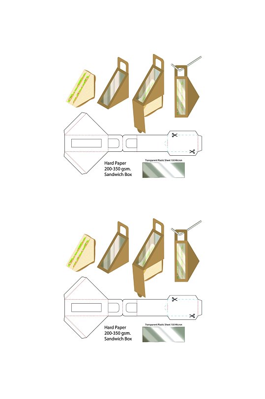 三角手提产品包装盒展开图