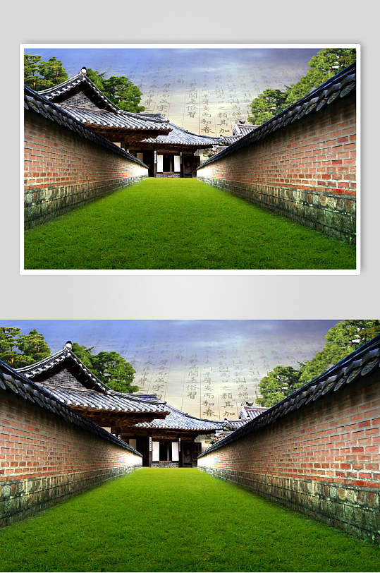 日式庭院韩式自然背景
