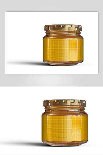 圆形玻璃蜂蜜罐头瓶样机