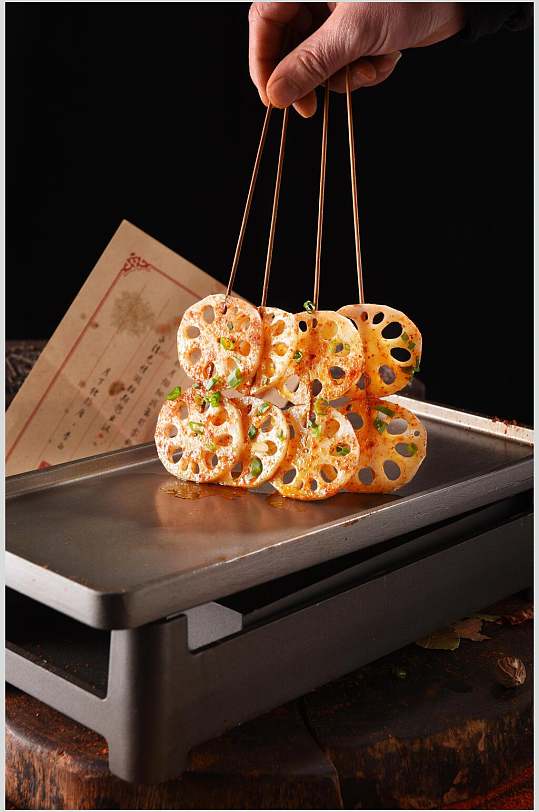 莲藕烤串餐饮食品图片-众图网