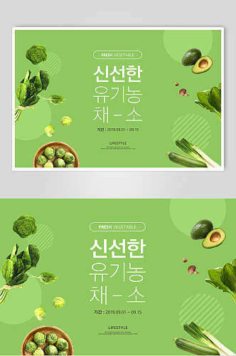 绿色蔬菜水果沙拉海报