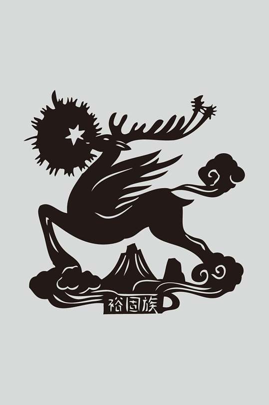 裕固族民族装饰图案矢量素材