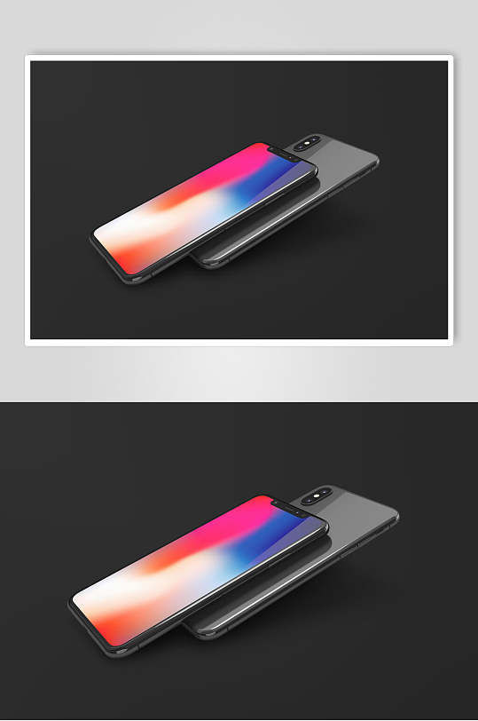 正反面iPhoneX手机样机-众图网
