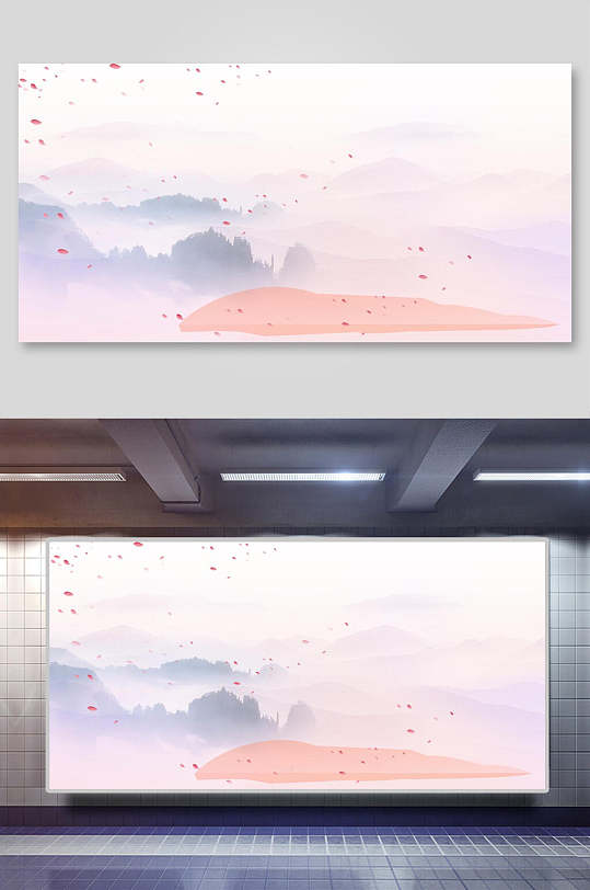 渐变横版古风banner背景