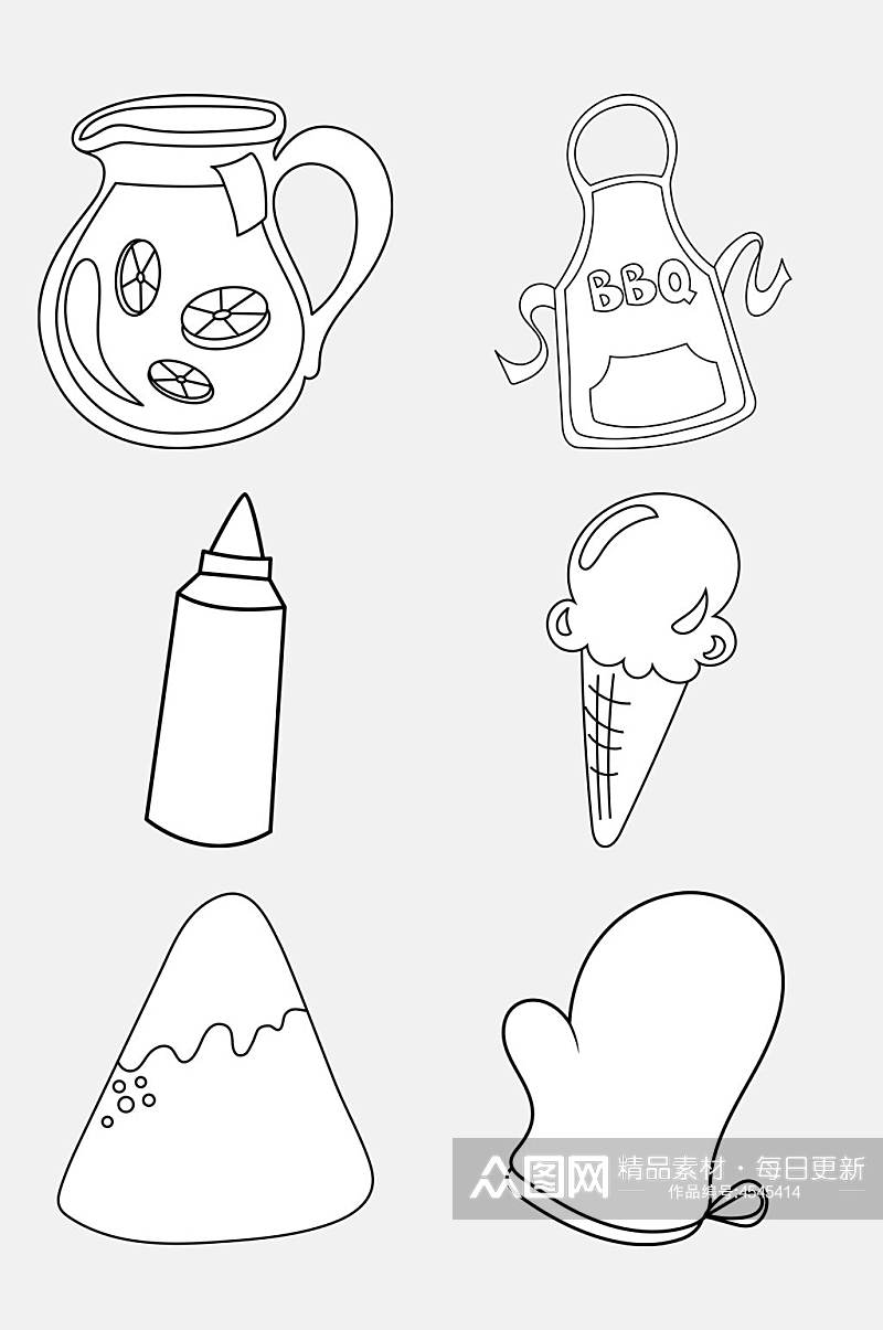 冰淇淋卡通童话简笔画免抠素材素材